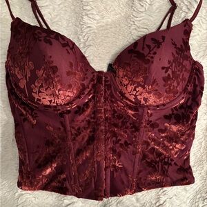 Windsor Burgundy Floral Velvet Tank Top